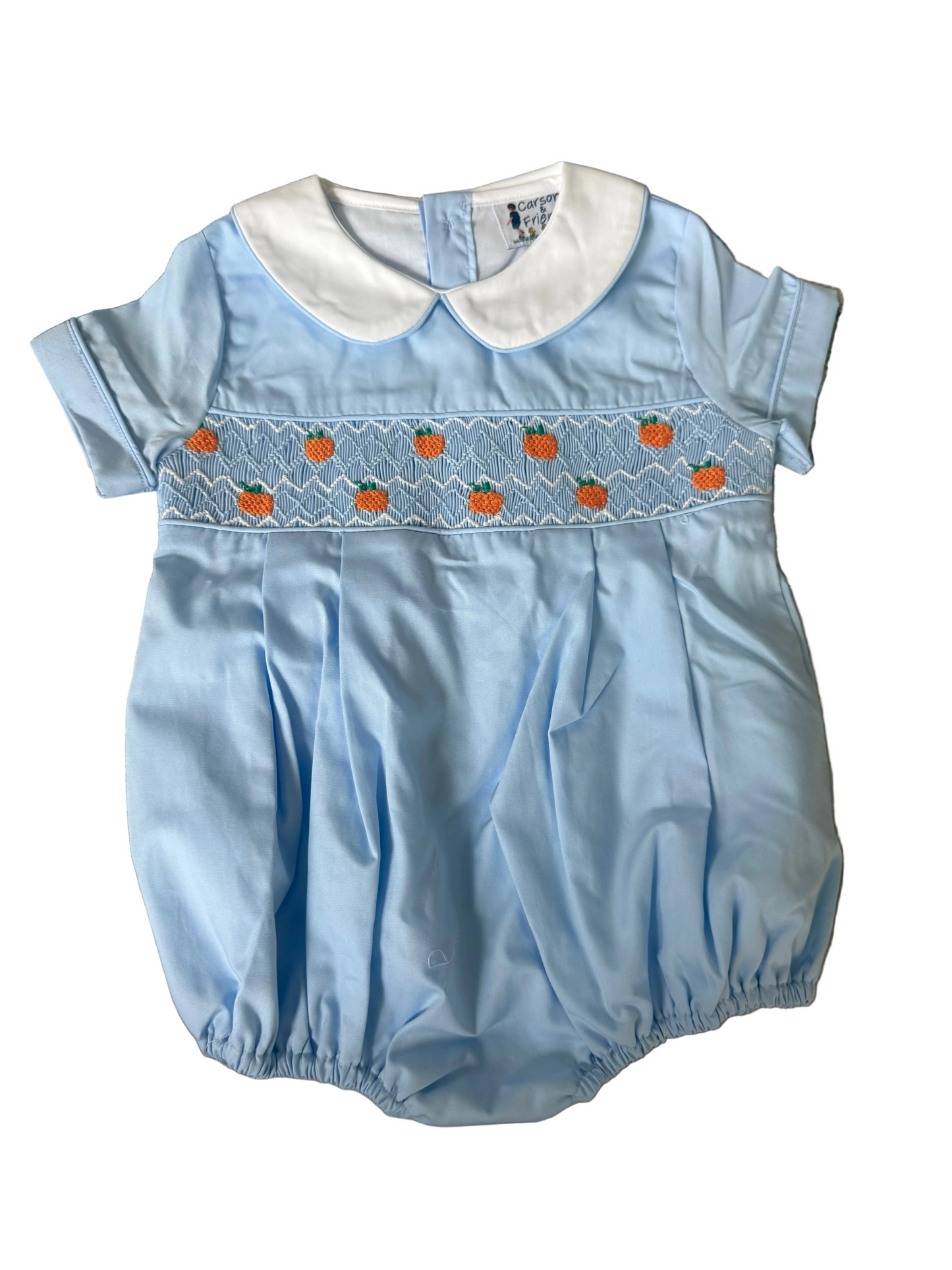 Carson and Friends Geo Smocked Pumpkin Bubble Boys