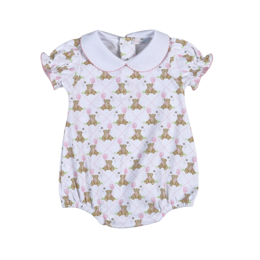 Baby Loren Teddy Bear Pink Bubble
