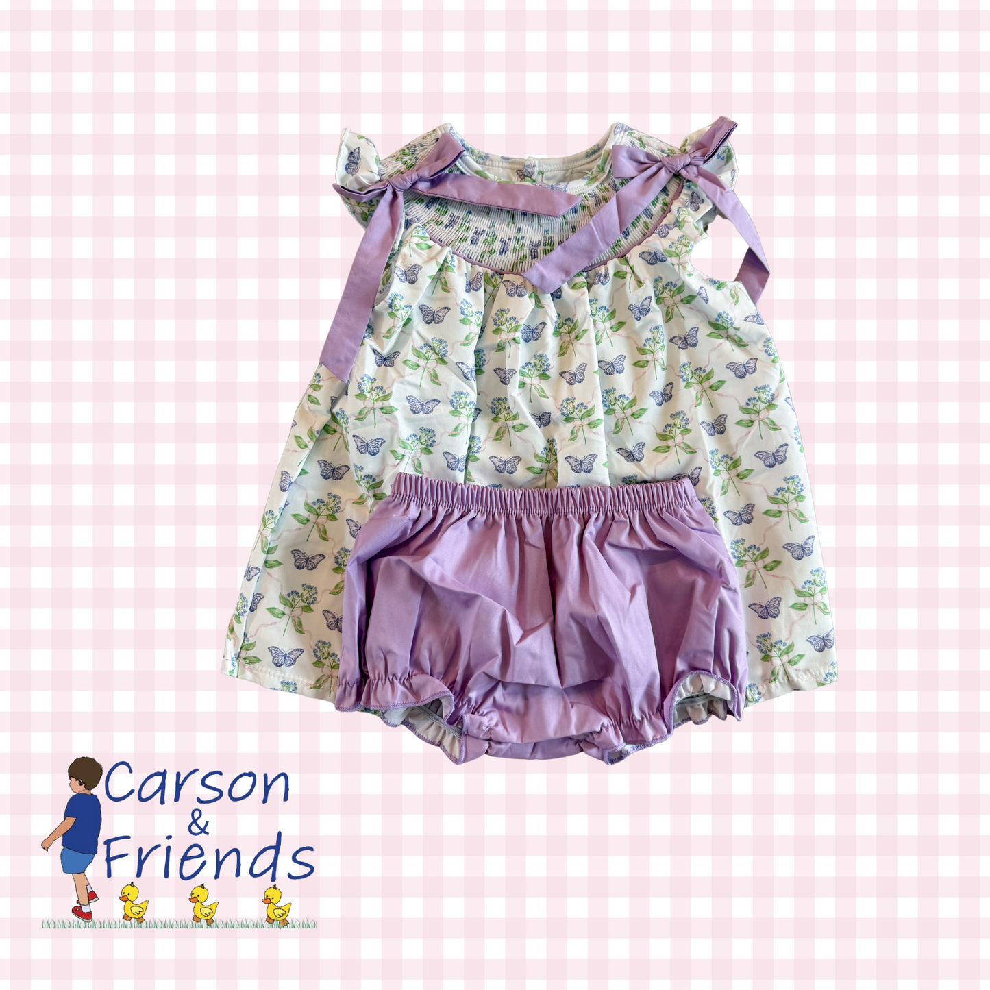 Carson and Friends Butterflies and Bows Bloomer Set