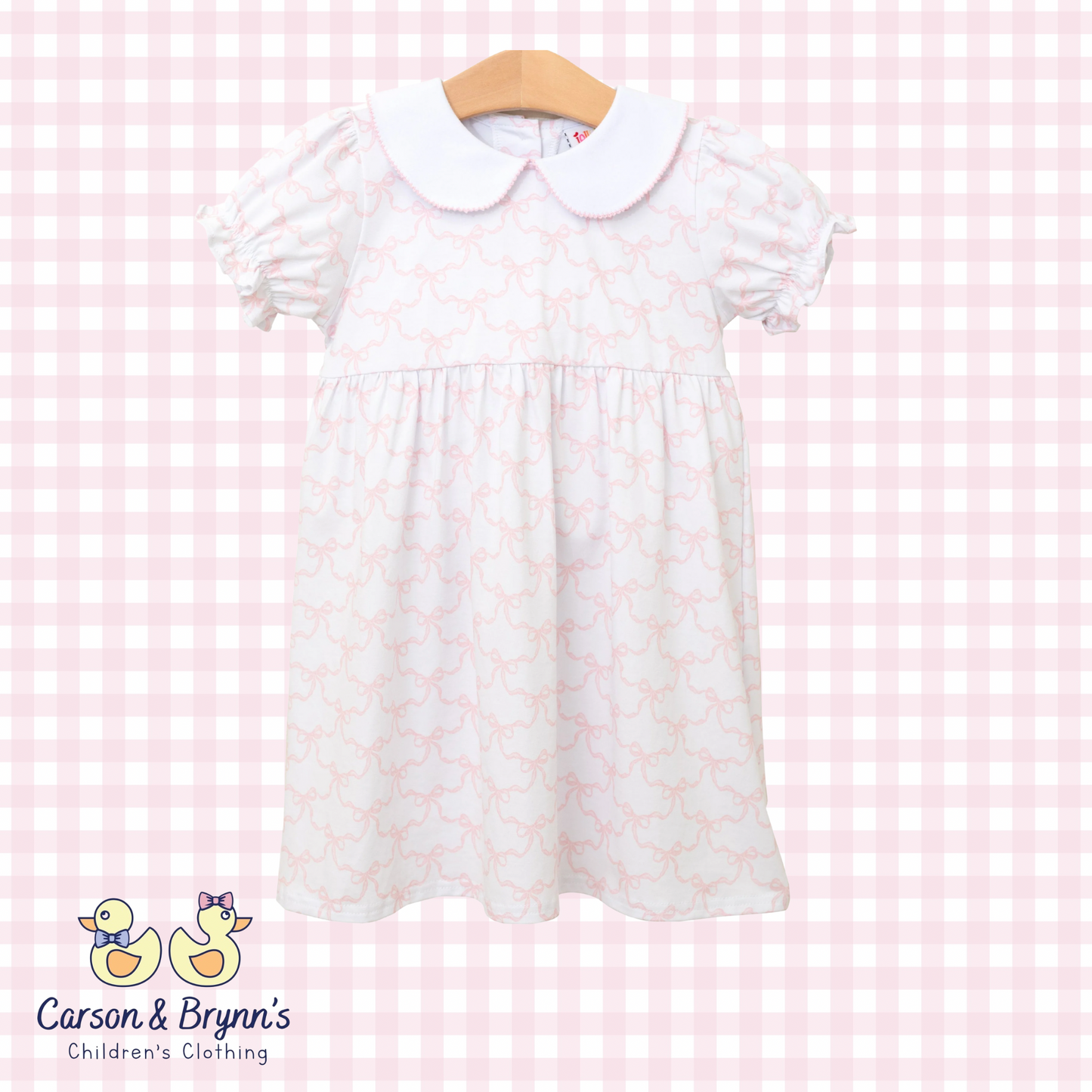 Pink Bow Trellis Charlotte Dress