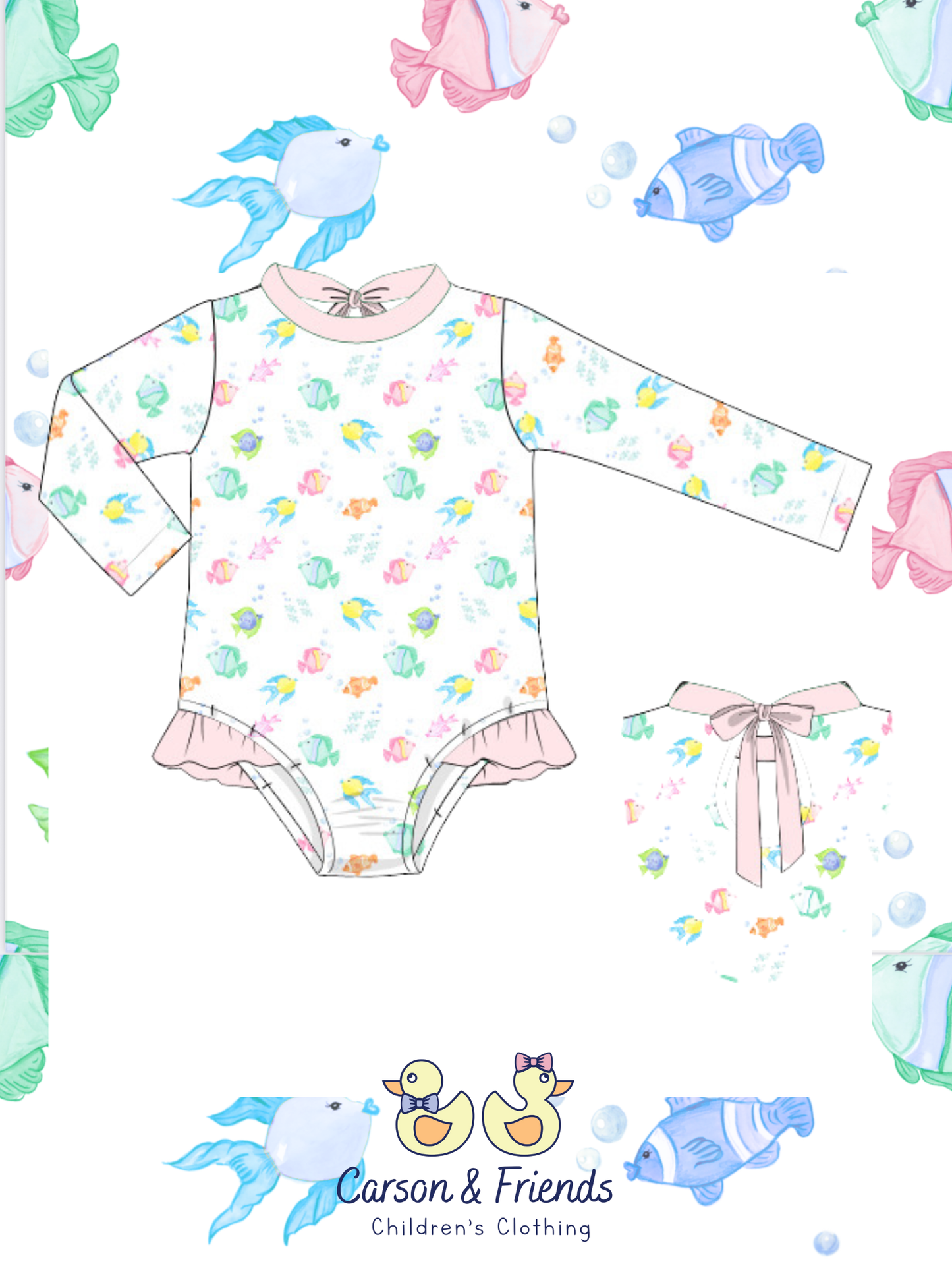 PRESALE- Fishy Swim Girls One Piece