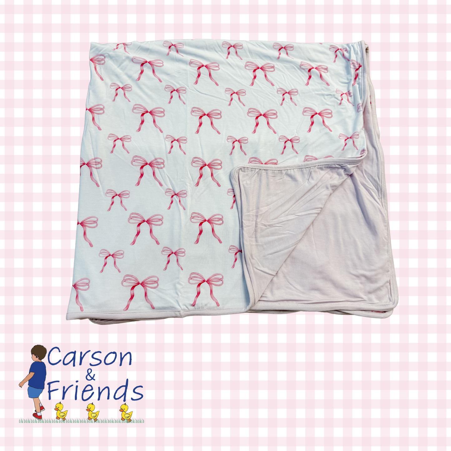 Pretty Bows Double Layer Bamboo Viscose Blanket