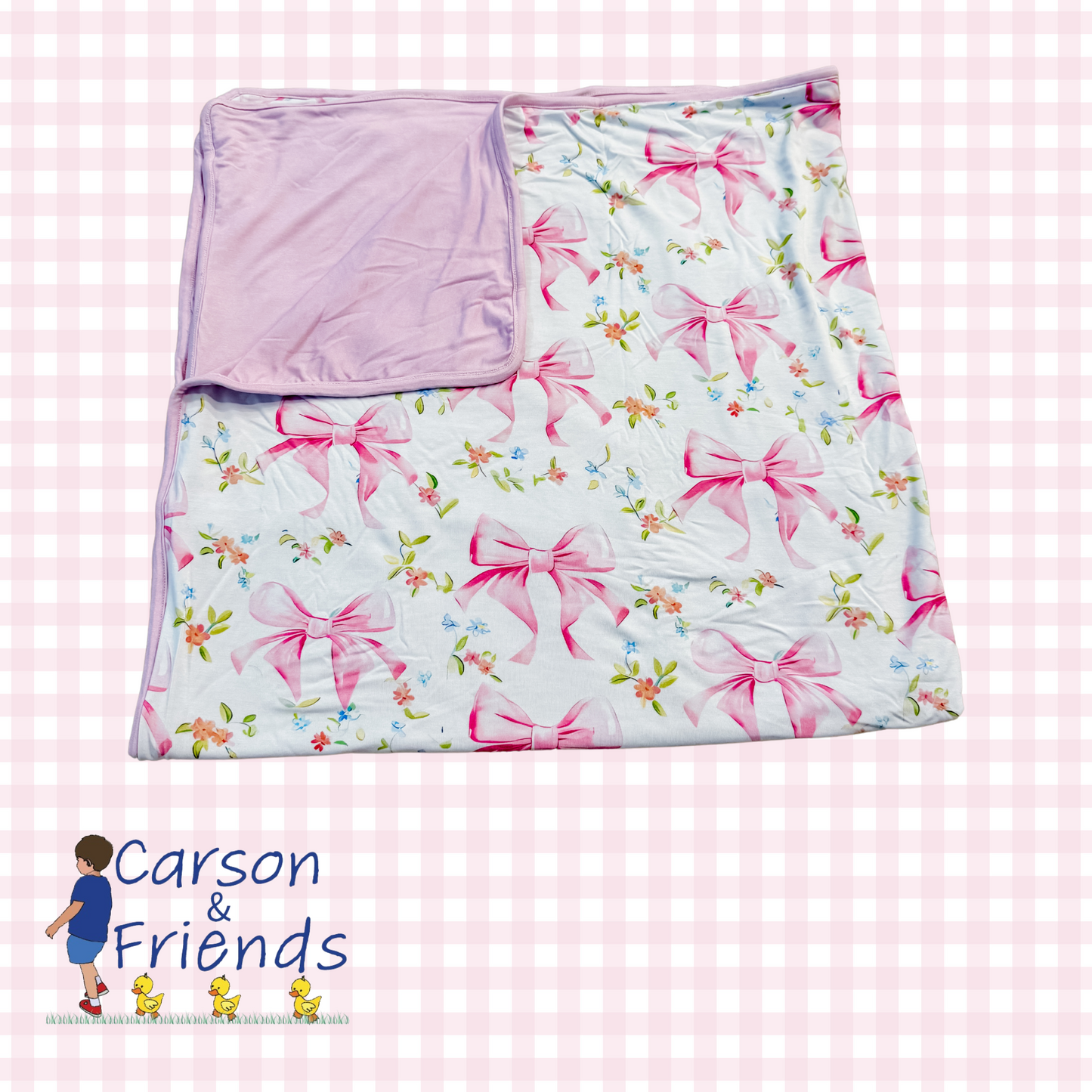 Grandmillenial Bows Double Layer Bamboo Viscose Blanket