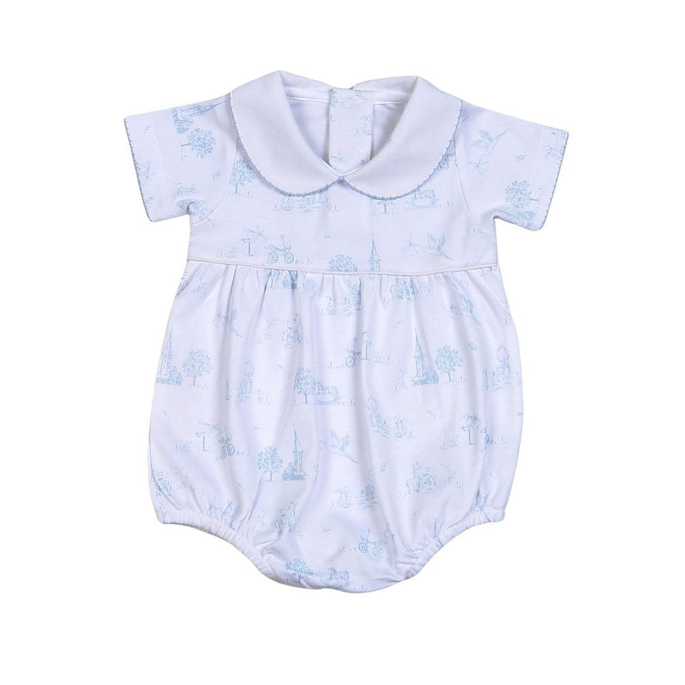 Baby Loren Blue Baby Toile Pima Bubble