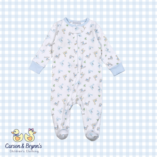 Hug Me First Llama Footie Blue