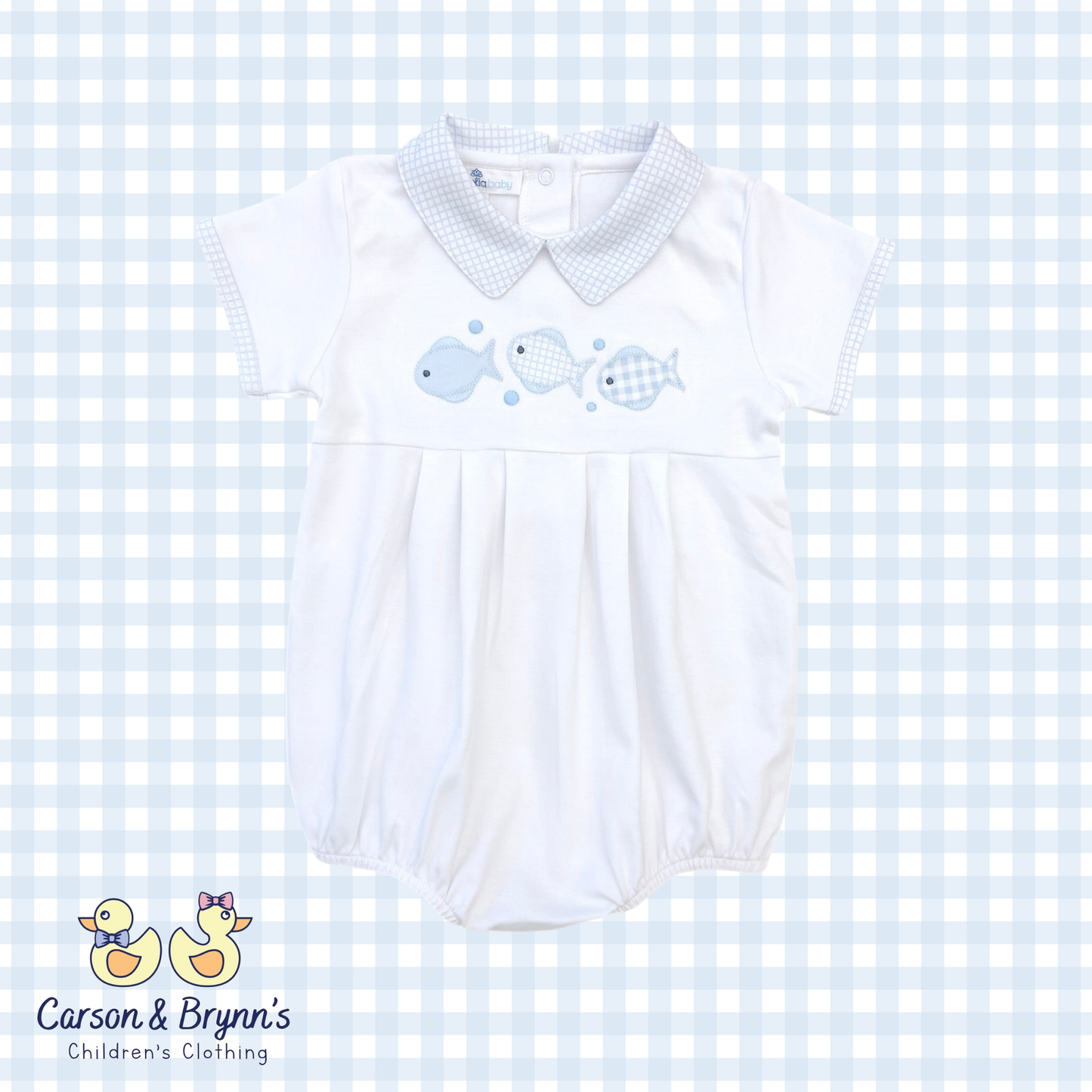 Magnolia Baby Fish Applique Boy Bubble