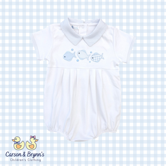 Magnolia Baby Fish Applique Boy Bubble