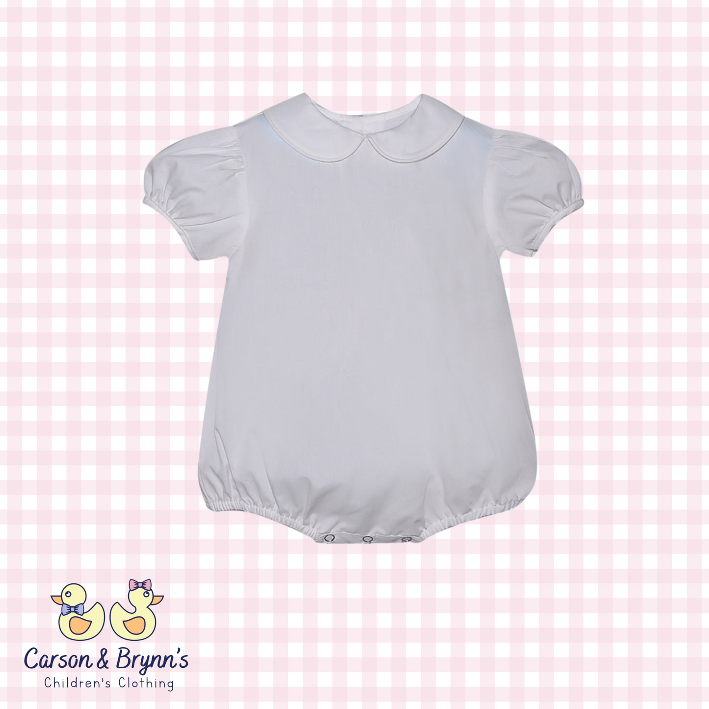 Baby Sen White Piped Onesie- Girls