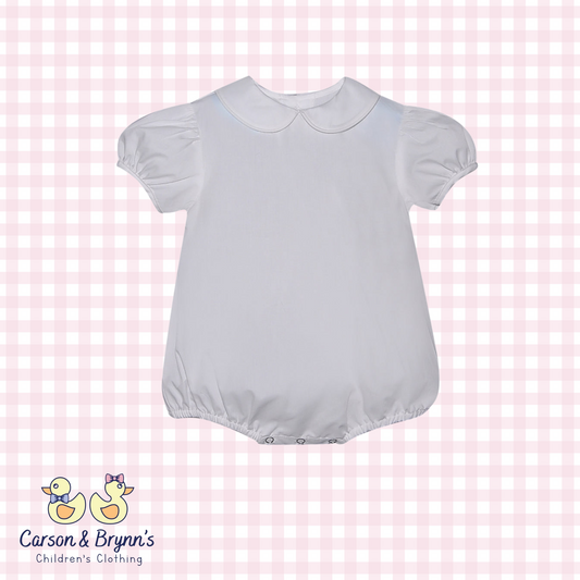Baby Sen White Piped Onesie- Girls