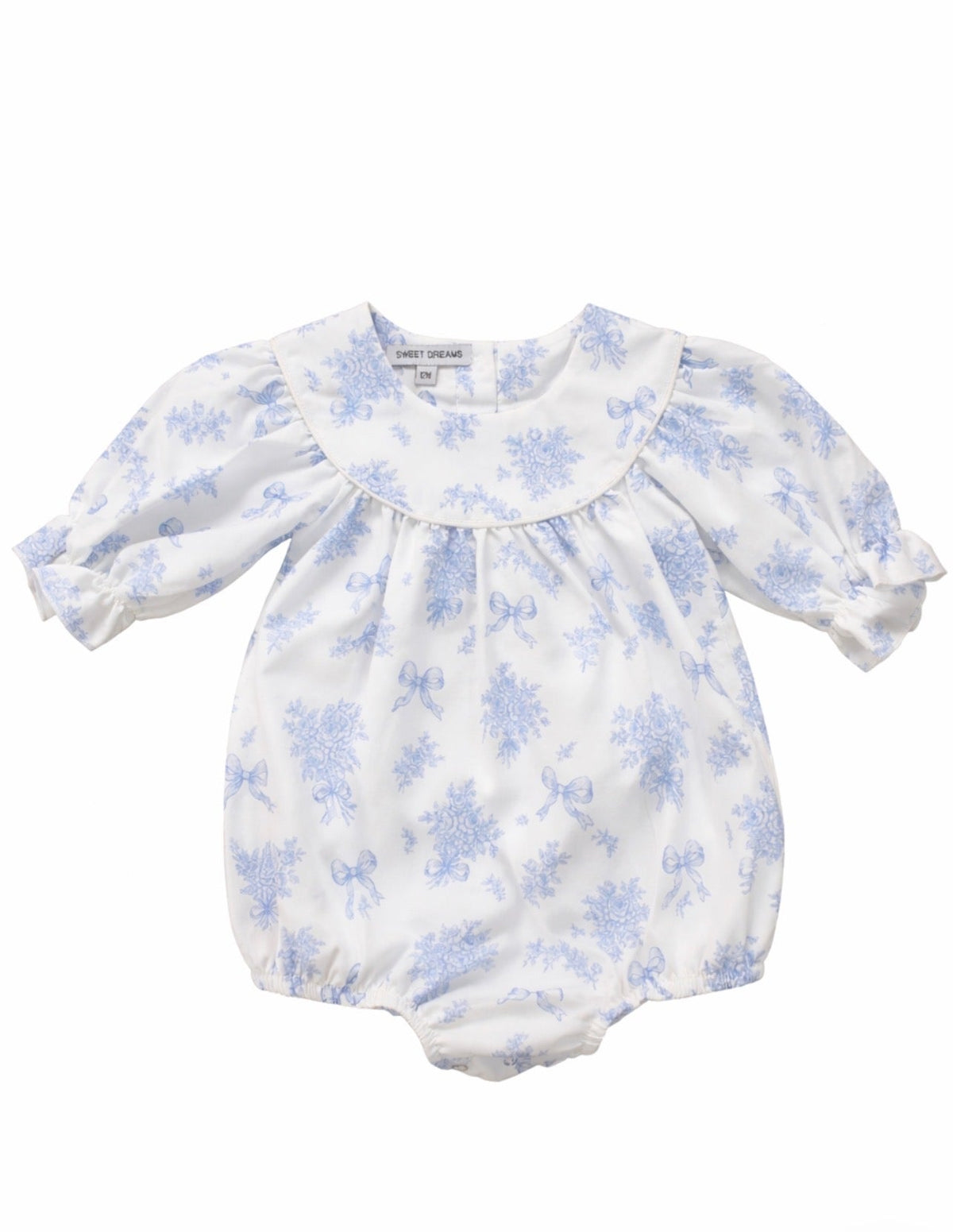 Sweet Dreams Evie Blue Floral and Bow Print Bubble