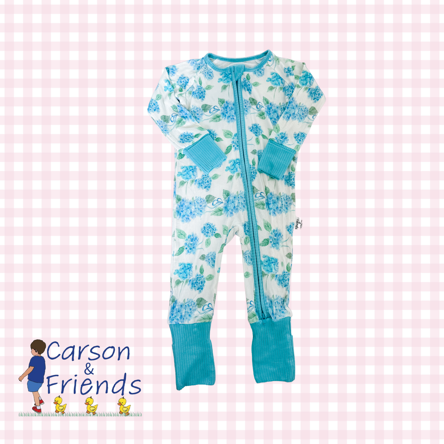 Carson and Friends Sweet Hydrangeas Ribbed Bamboo Viscose Zippy