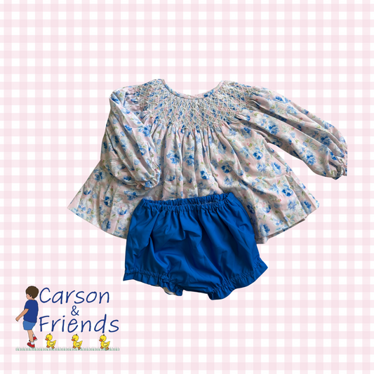 Carson and Friends Pink and Blue Floral Bloomer Set