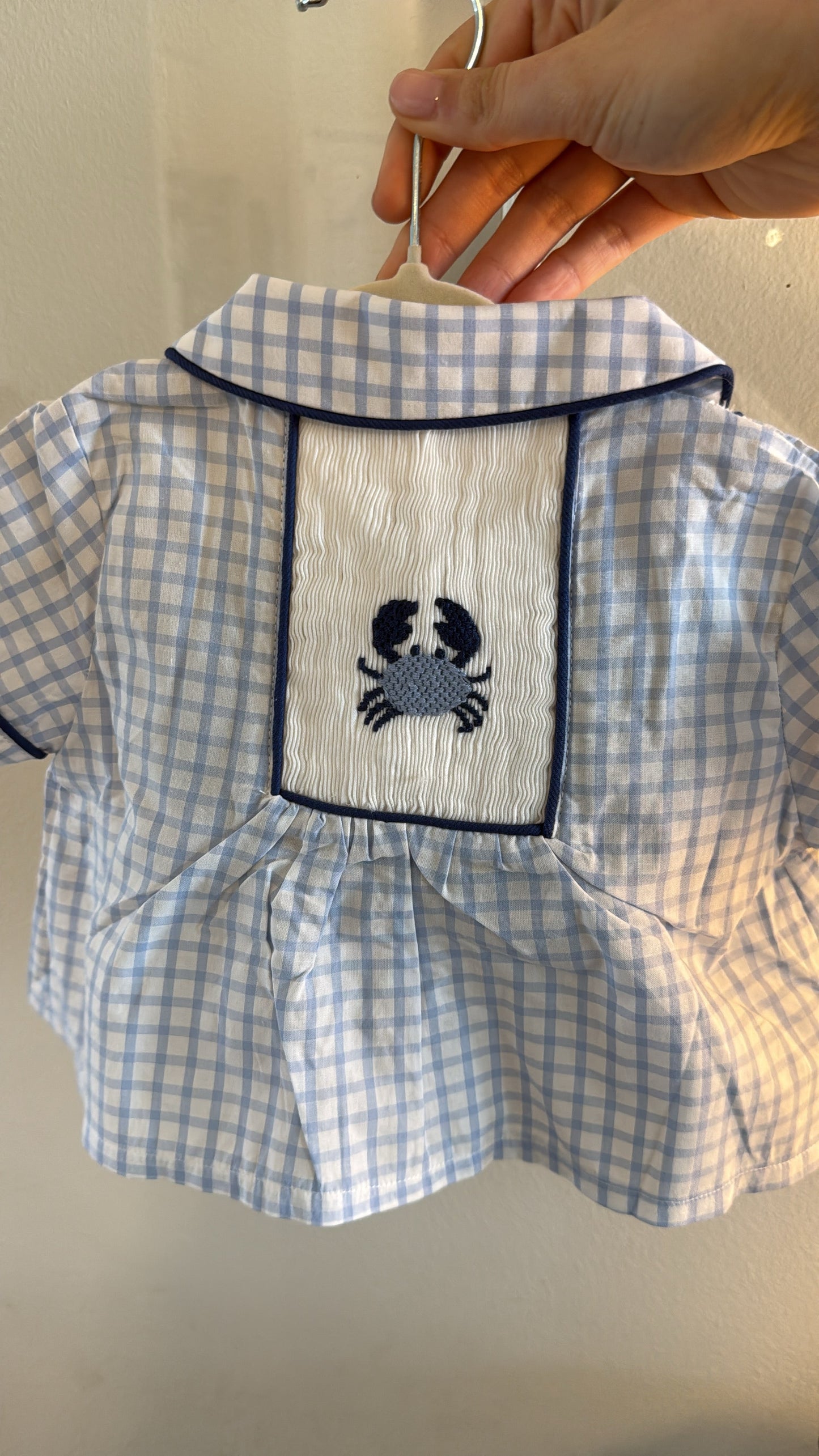 Crab Smocked Diaper Set