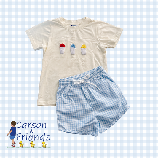 Carson and Friends French Knot Snoballs Short Set