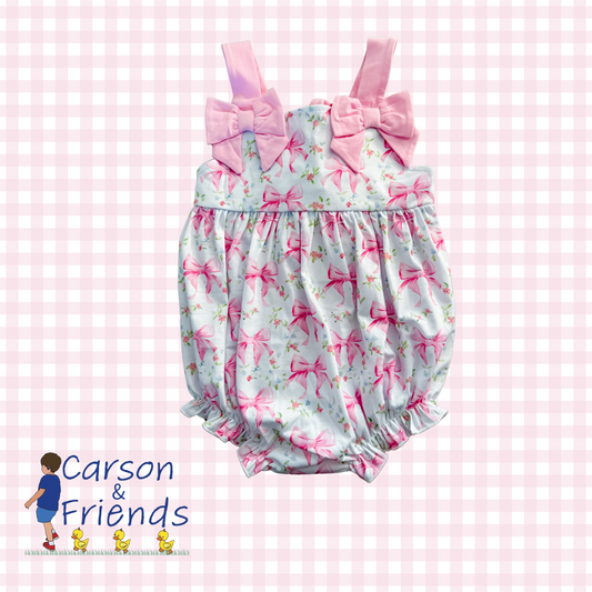 Carson and Friends Pink Bows Knit Bubble