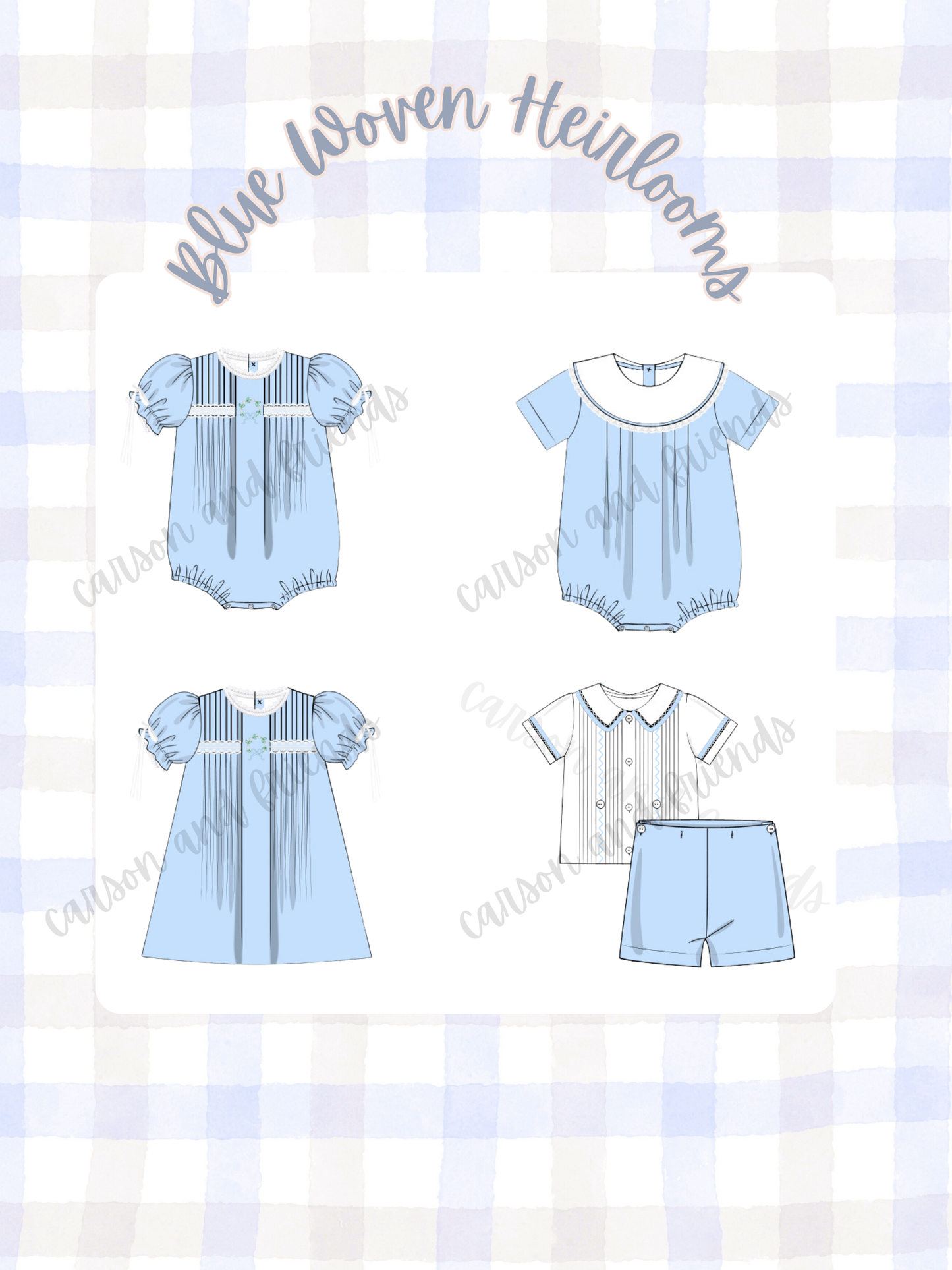 Carson and Friends Blue Wreath Heirloom Dress