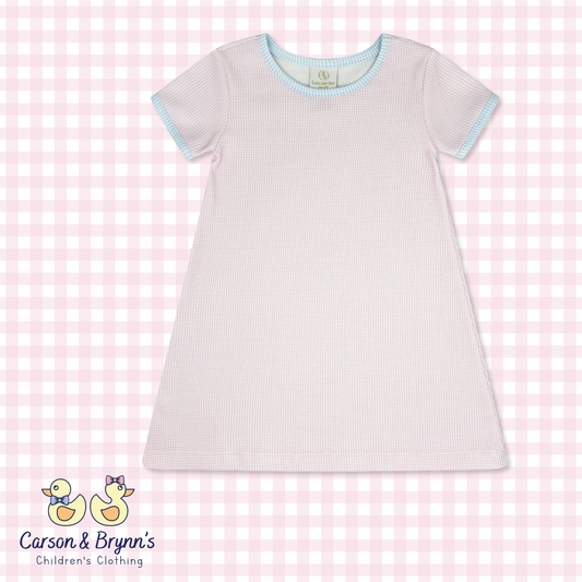 Lullaby Set Faith Dress - Baby Pink Minigingham, Baby Blue Minigingham