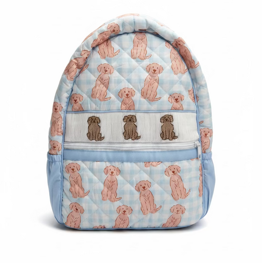 Carson and Friends Blue Goldendoodles Smocked Backpack