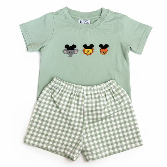 Carson and Friends Safari Hand Embroidered Short Set