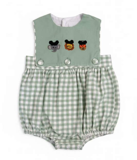 Carson and Friends Hand Embroidered Safari Bubble- Boys