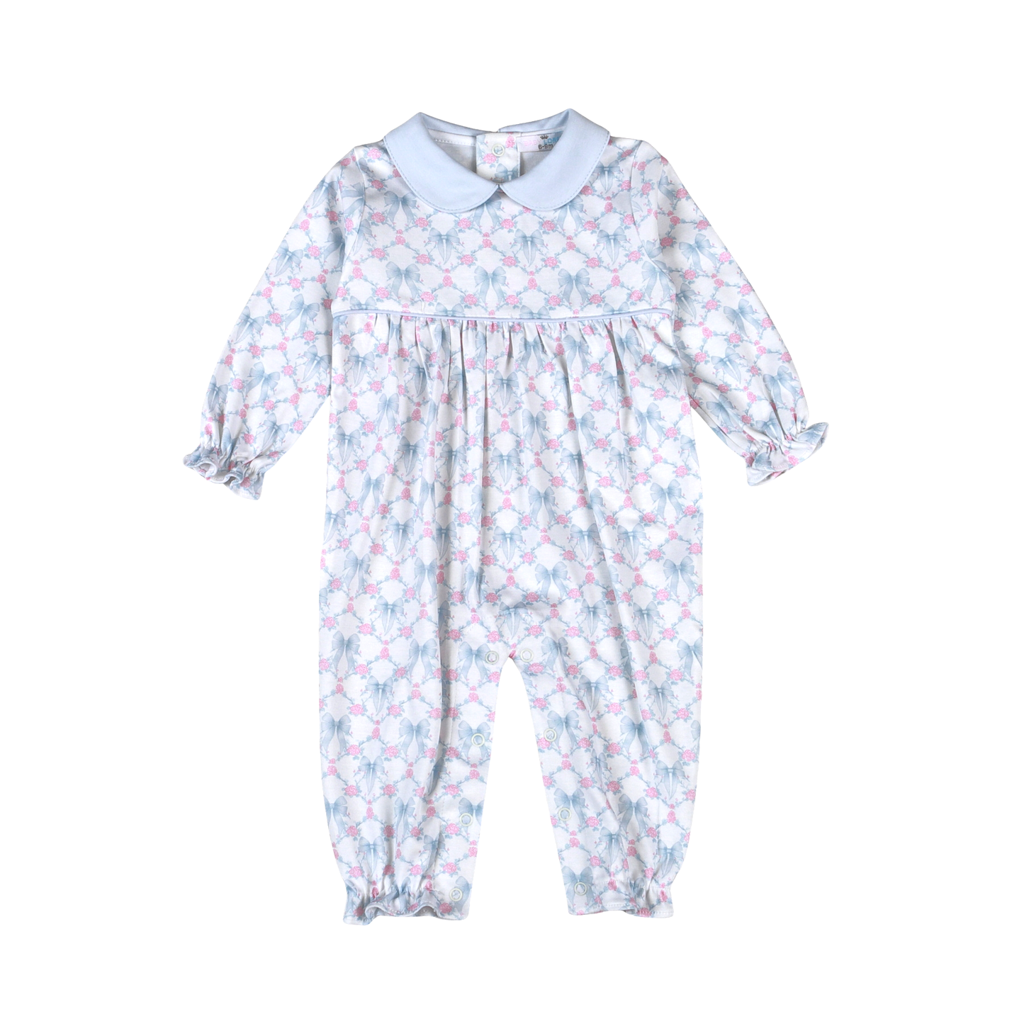 Baby Loren Blue Coquette Pima Romper