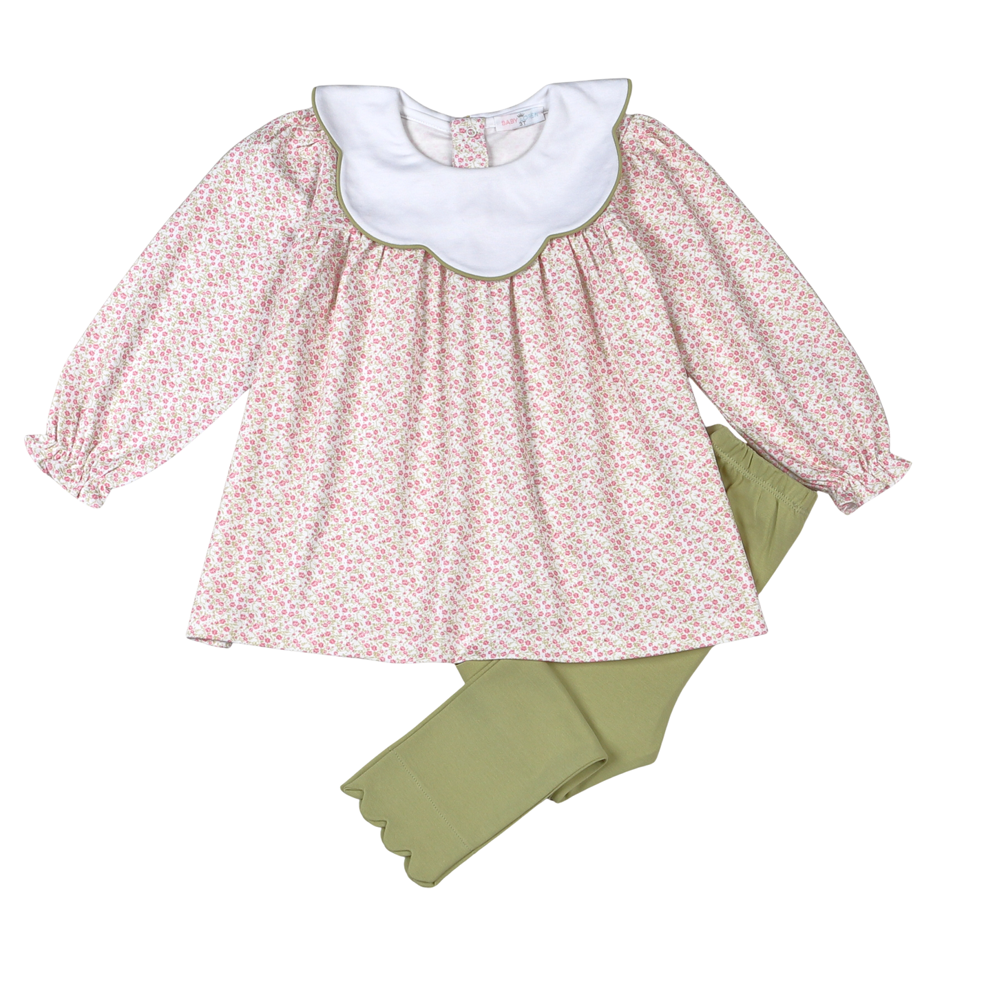 Baby Loren Melody Pima Scallop Collar Pant Set