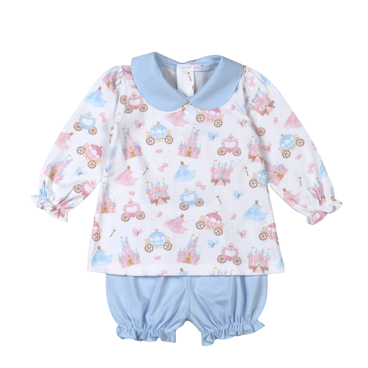 Baby Loren Princess and Castles Floral Pima Bloomer Set