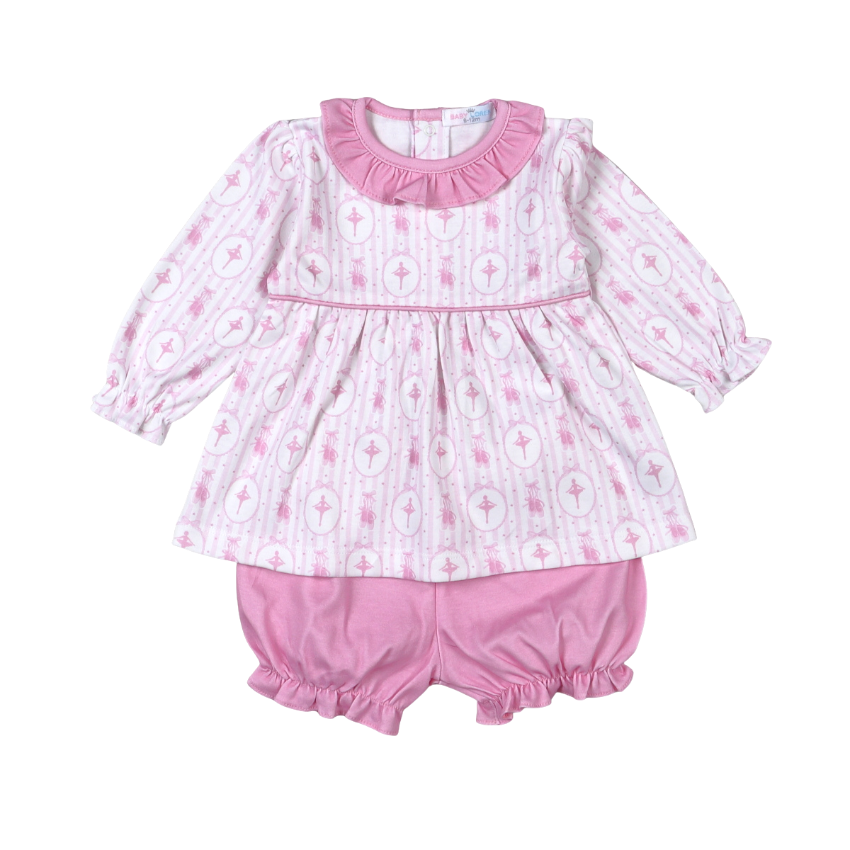 Baby Loren Pink Ballerina Pima Bloomer Set