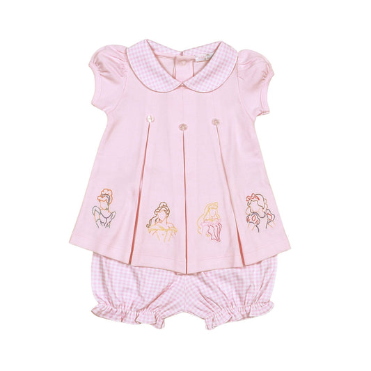 Baby Loren Embroidered Princesses Pima Bloomer Set