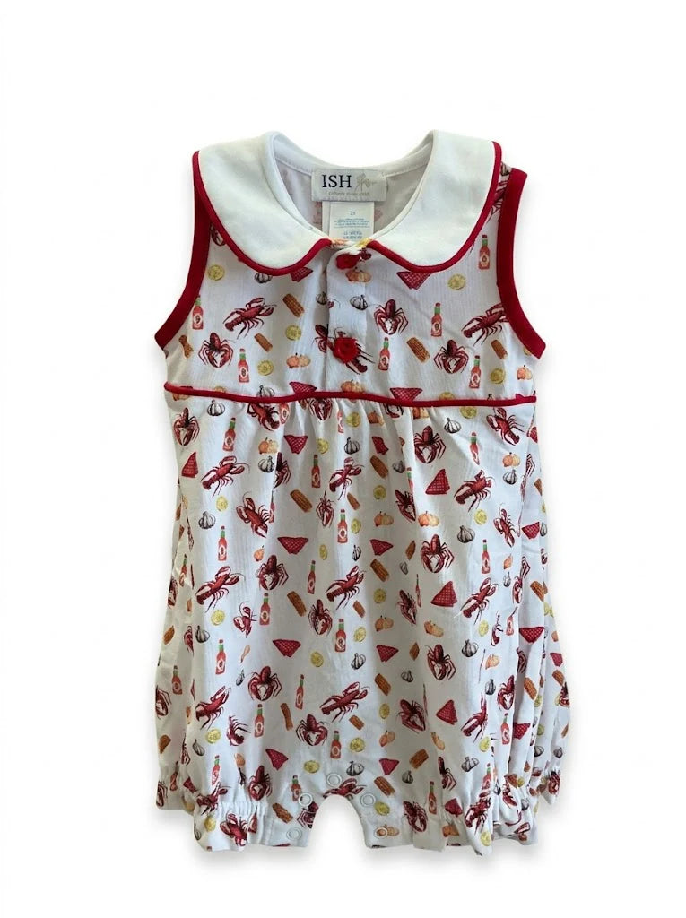 Ishtex Girls Romper- Crawfish