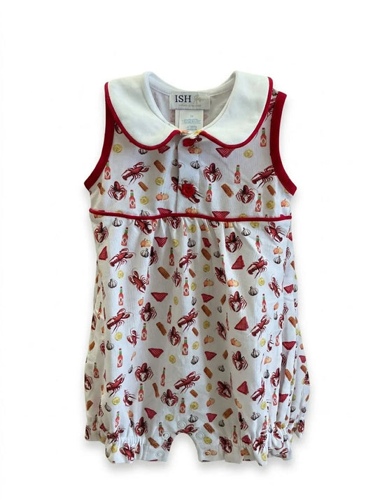 Ishtex Girls Romper- Crawfish