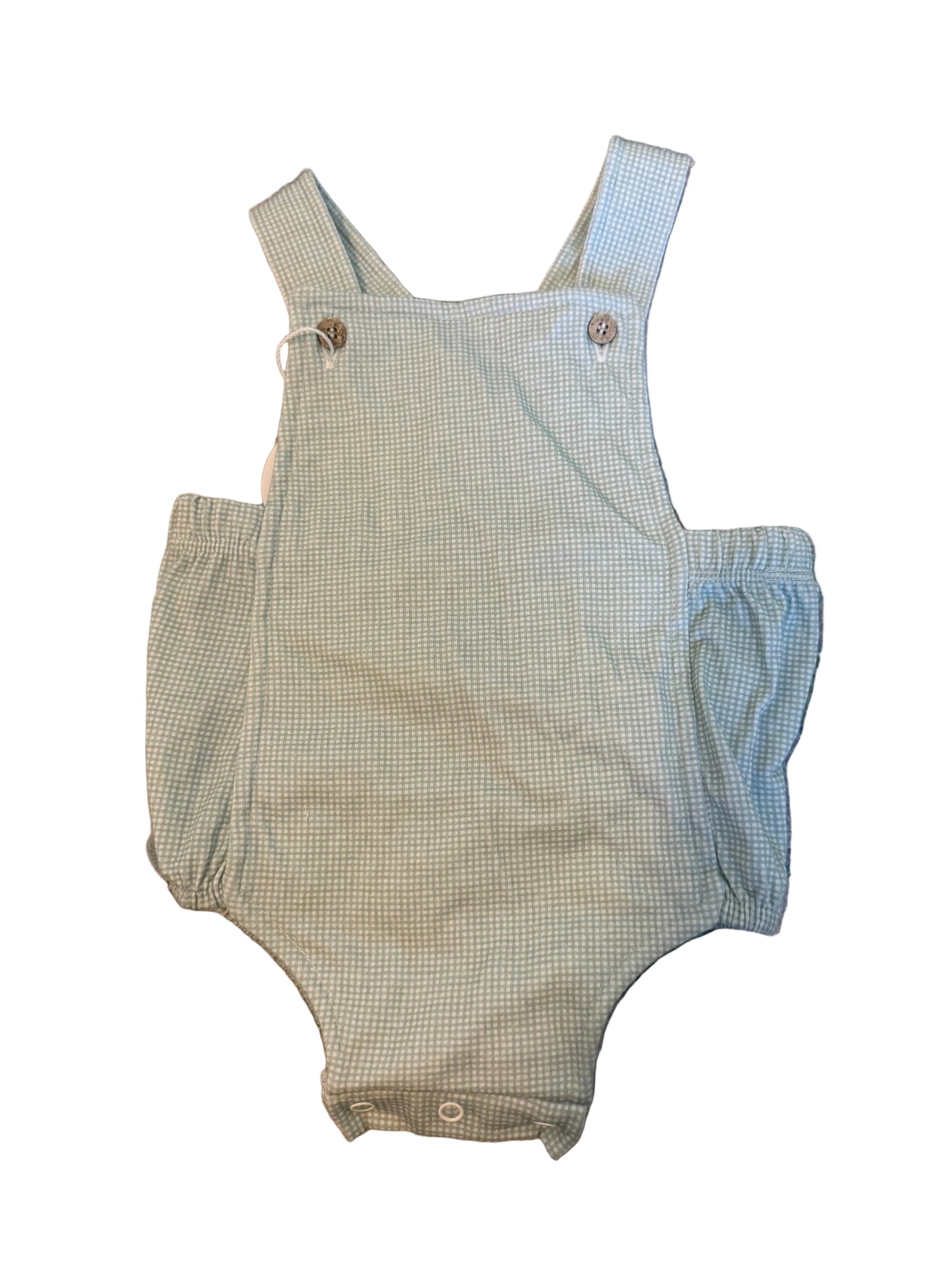 Babidu Baby Boys Green Gingham Sunsuit