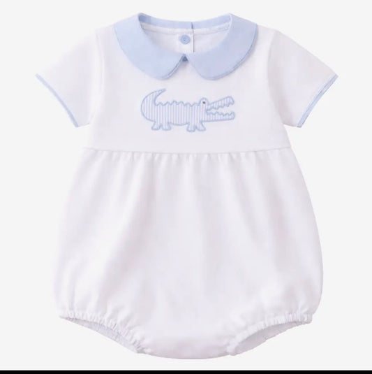 Magnolia Baby Gator Appliqué Collared Bubble