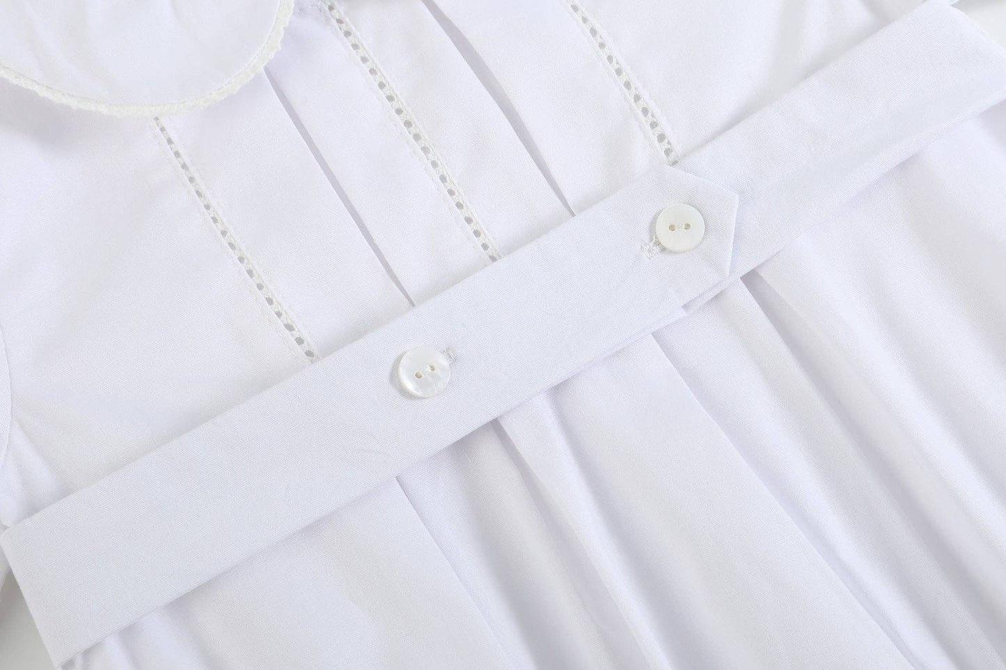 Lil Cactus - White Collared Button Romper with Bonnet