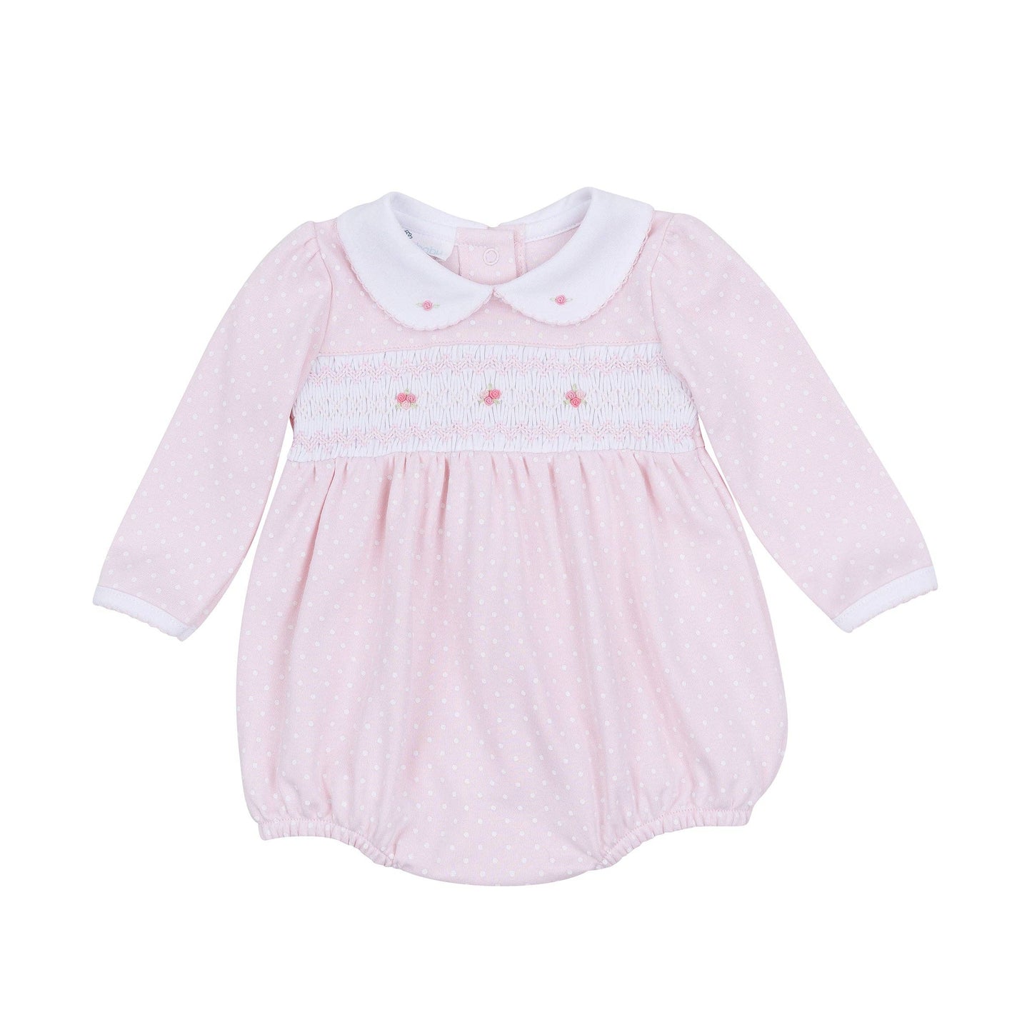 Magnolia Baby - Mia's Classics Smocked Long Sleeve Bubble - Pink