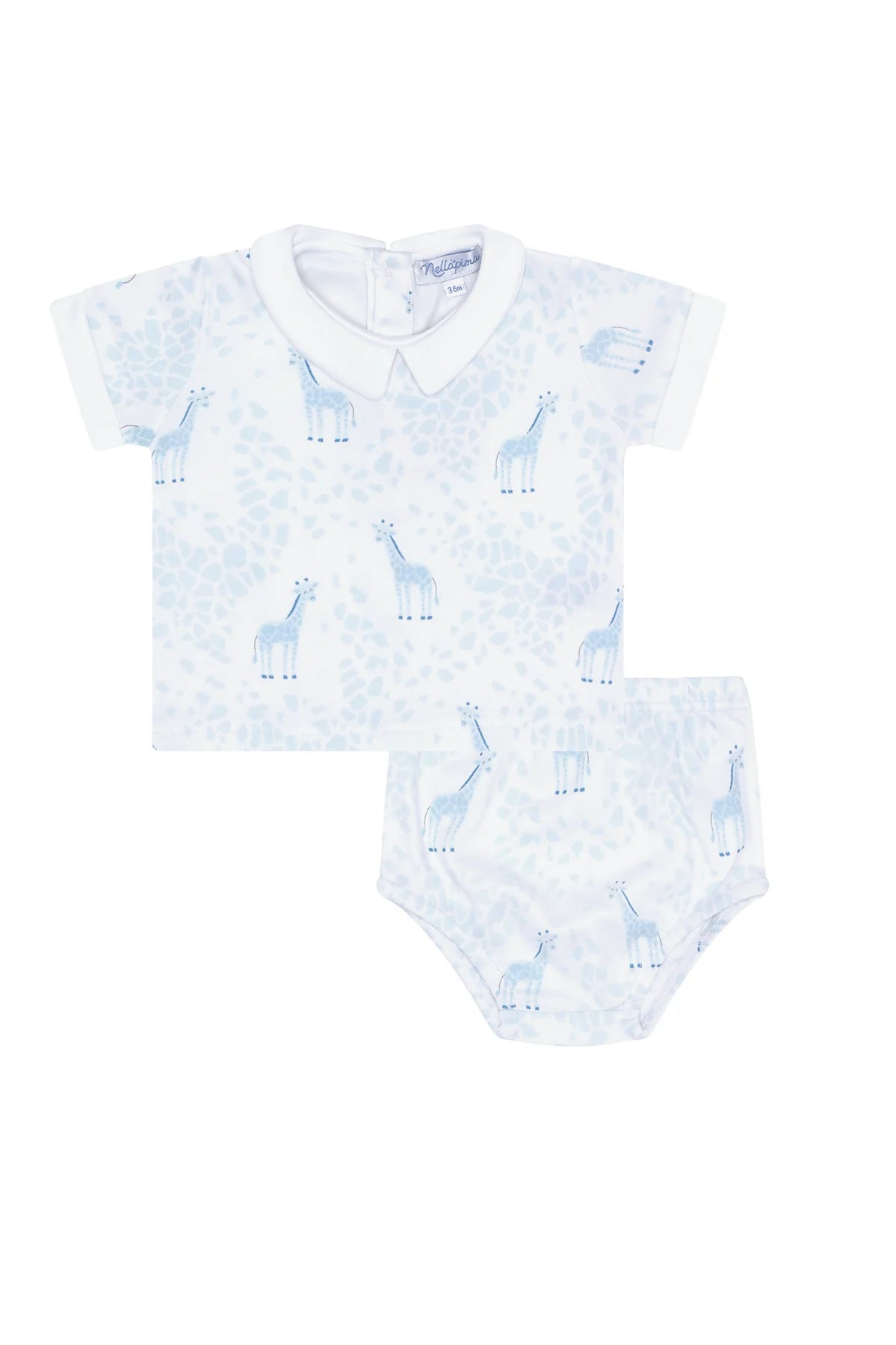 Nellapima Blue Giraffe Print Diaper Cover Set