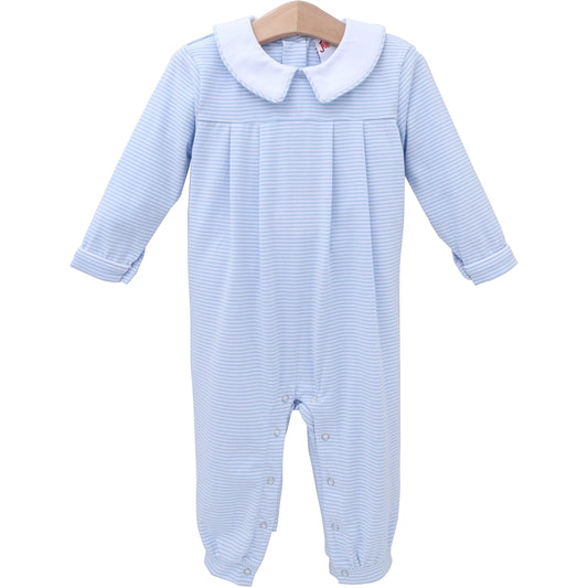 Henry Romper- Light Blue Stripe