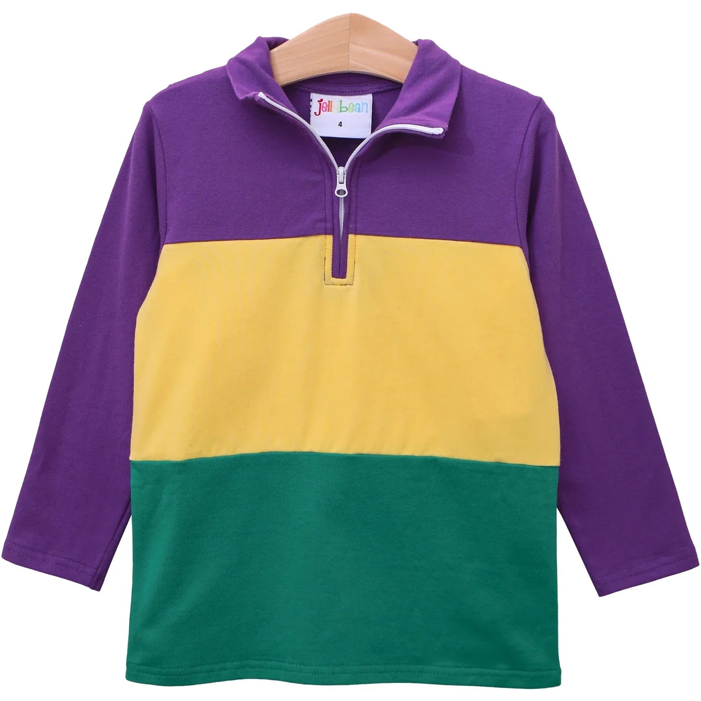 Purple and Gold Color Block Pullover