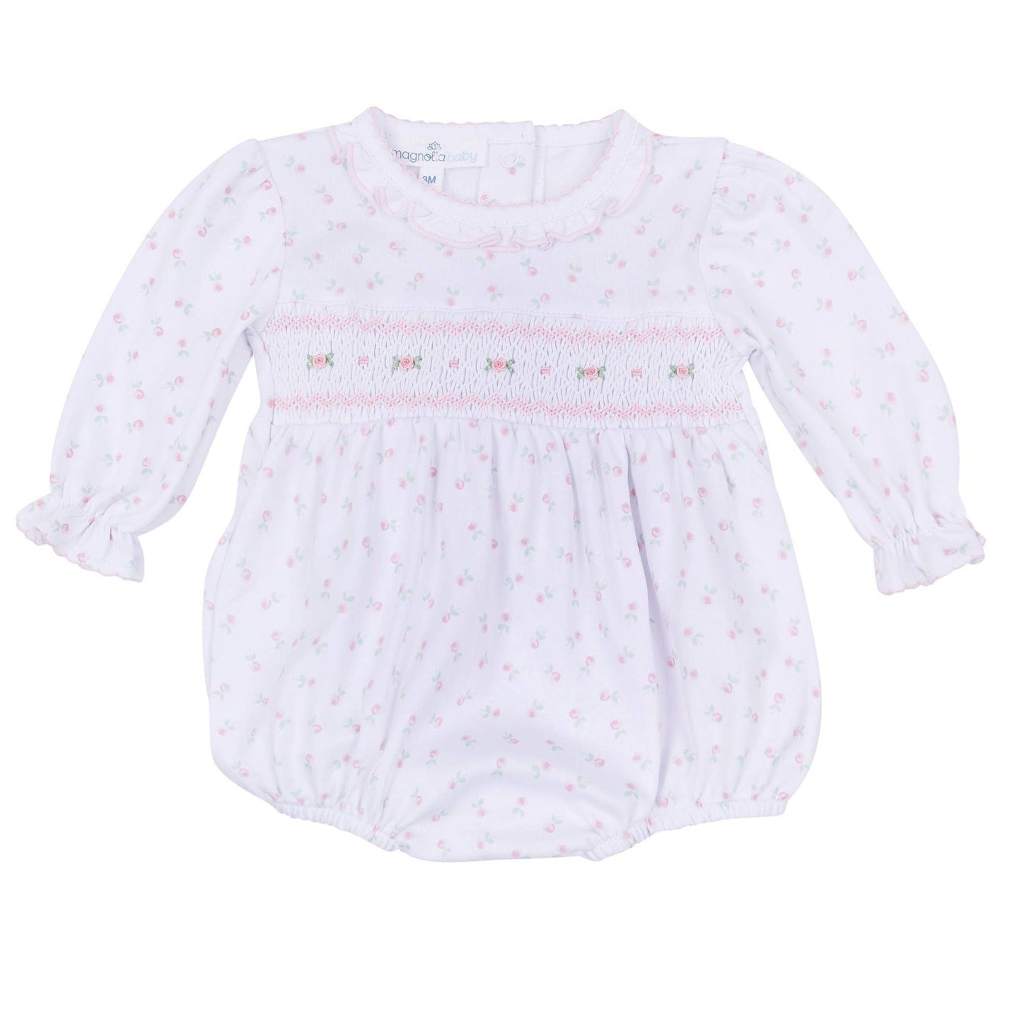 Magnolia Baby - Juliette's Classics Smocked Print Long Sleeve Bubble