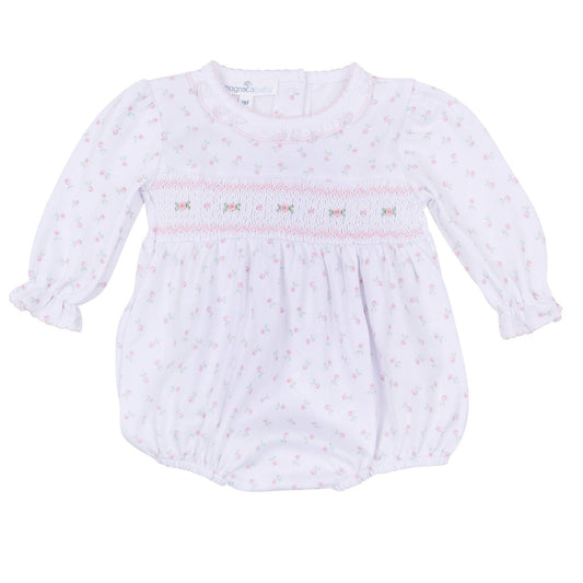Magnolia Baby - Juliette's Classics Smocked Print Long Sleeve Bubble