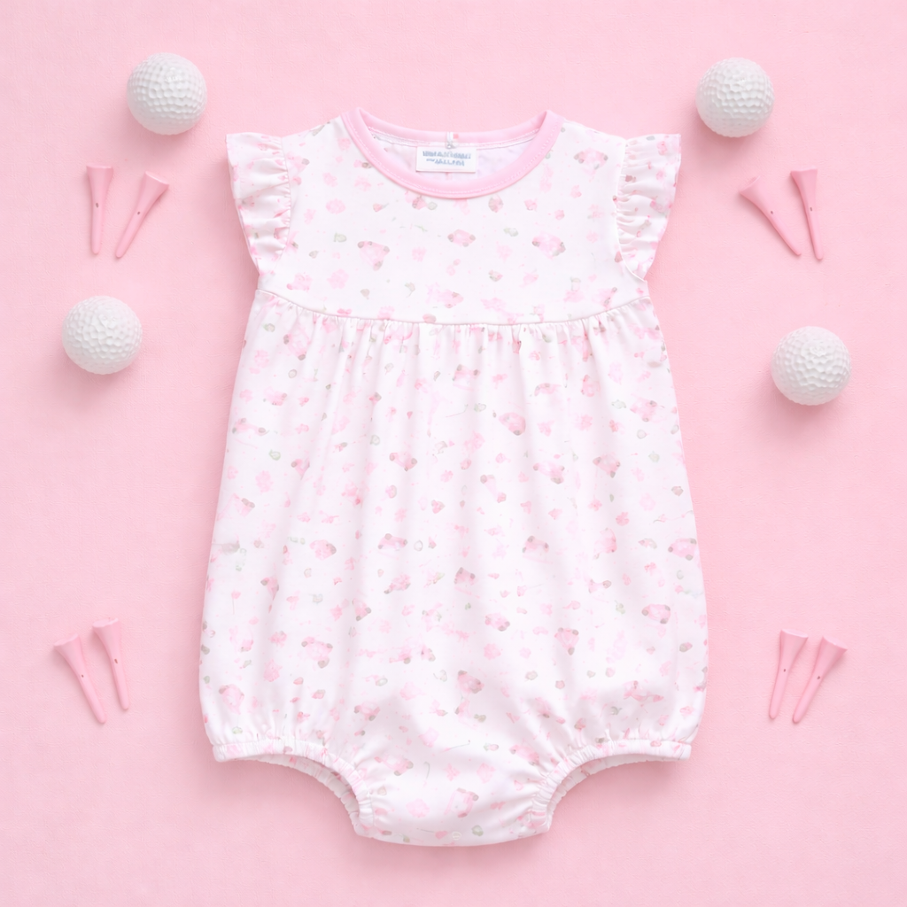 Magnolia Baby - Little Golfer Print Bubble - Pink