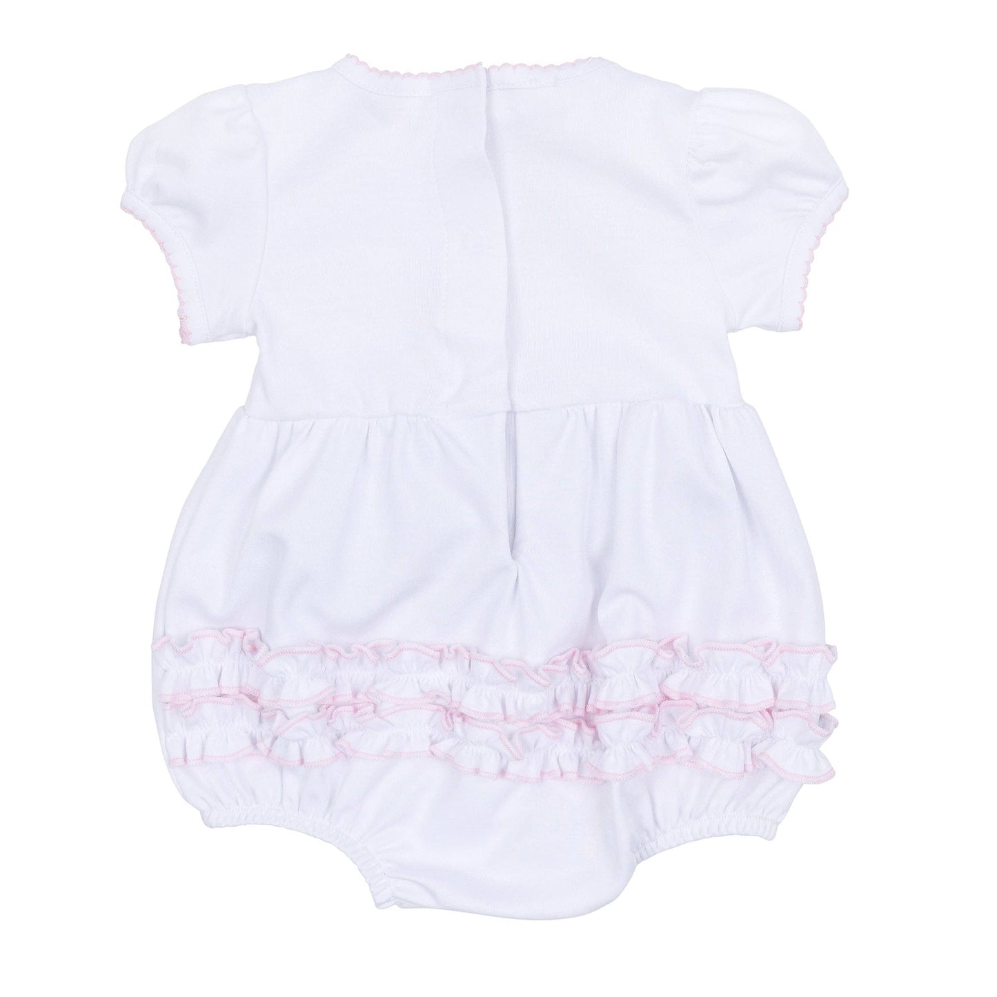Magnolia Baby - Lucky Little Ones Embroidered Short Sleeve Bubble - Pink