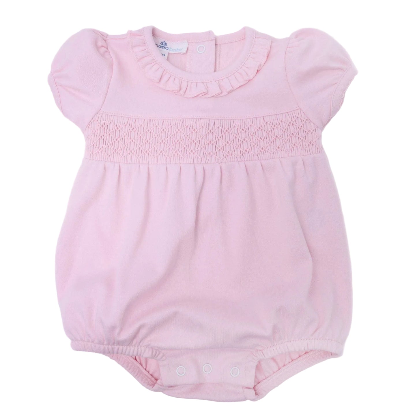 Magnolia Baby - Essentials Solid Smocked Bubble - Pink