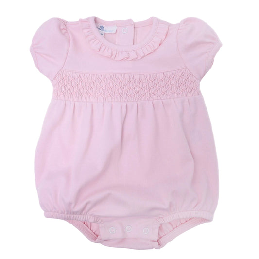 Magnolia Baby - Essentials Solid Smocked Bubble - Pink