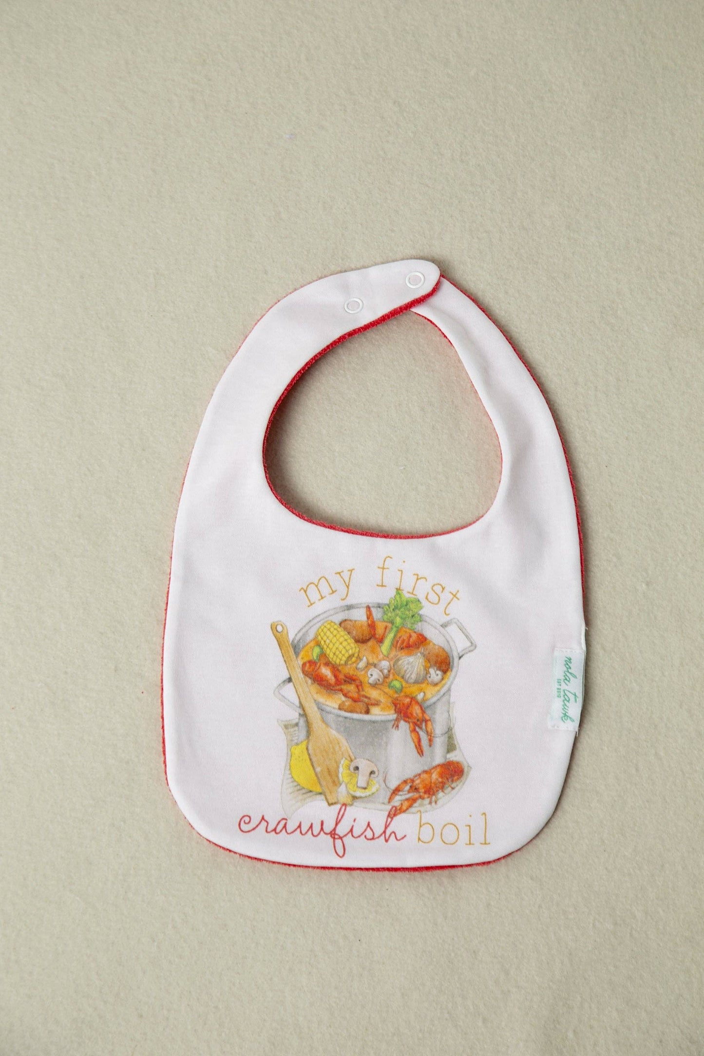Nola Tawk - My First Crawfish Boil Organic Cotton Baby Bib