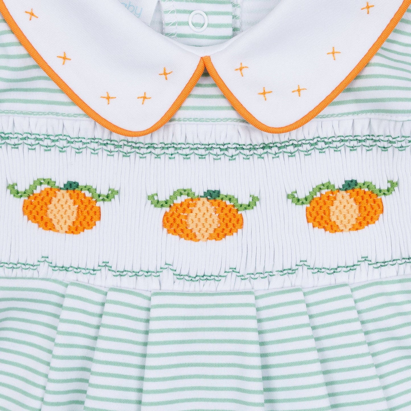 Magnolia Baby - Lil' Pumpkin Classics Smocked Short Sleeve Boy Bubble