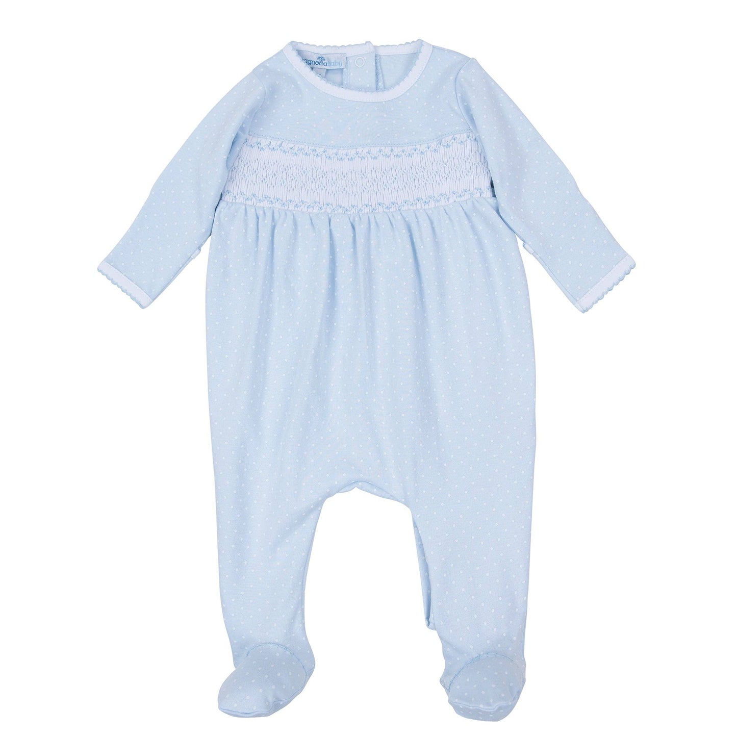 Magnolia Baby - Simply Sweet Smocked Footie - Light Blue