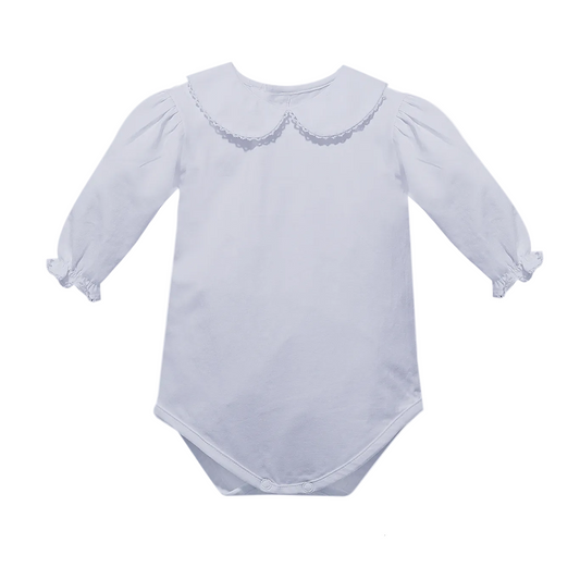 Baby Sen White Long Knit Onesie- Girls