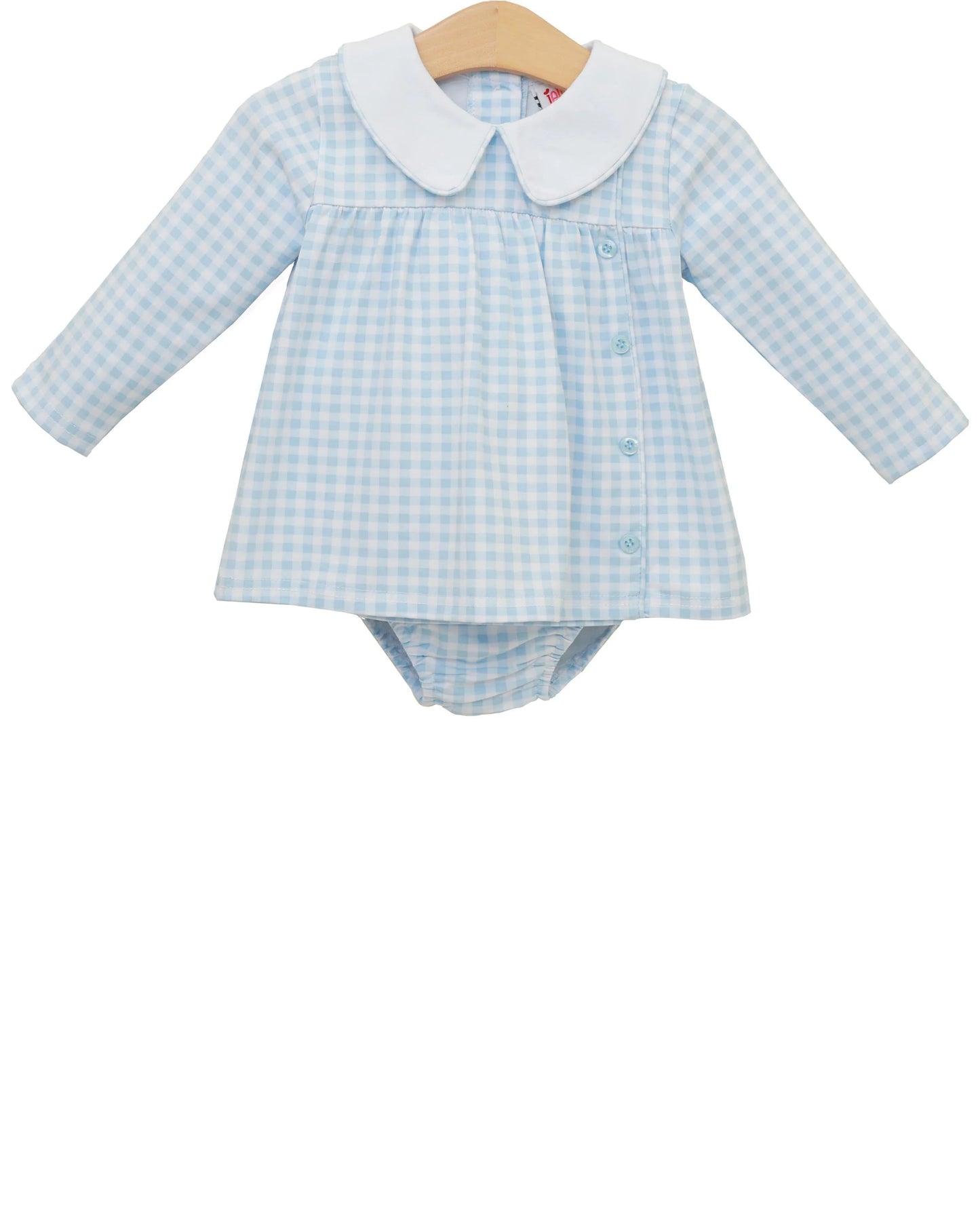 Liam Diaper Set- Light Blue Gingham
