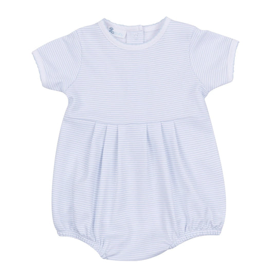 Mini Stripes Short Sleeve Bubble -Blue